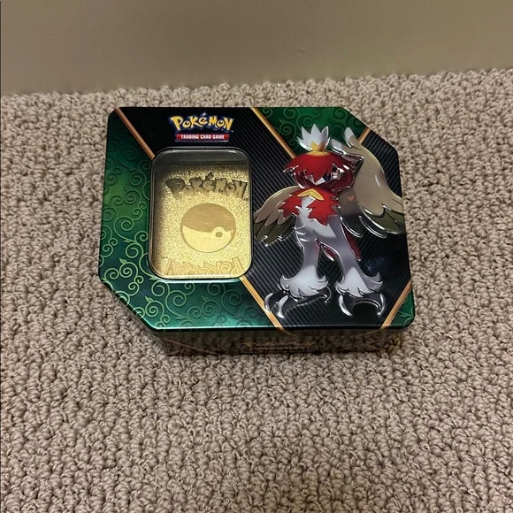 Pokemon Tin with Gold Cards and Green Accents - Picture 4 of 4